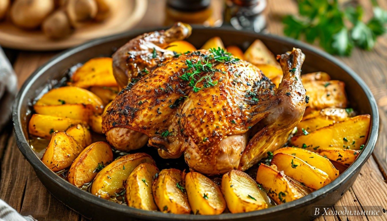 Курица с картошкой в духовке